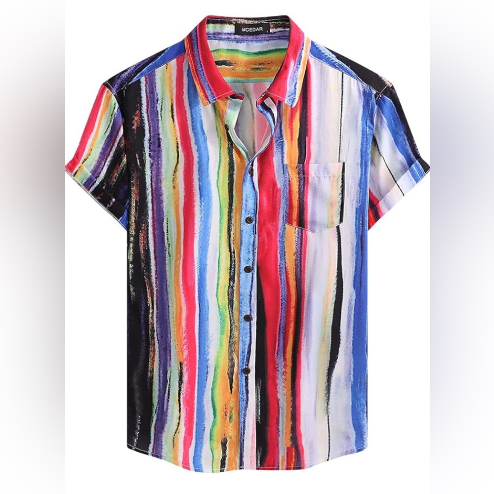 Rainbow button up shirt